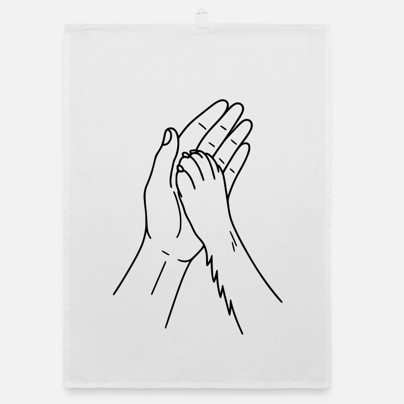 Hundepfote Hand - High Five - Hunde Pfote Hund  Organic Geschirrtuch