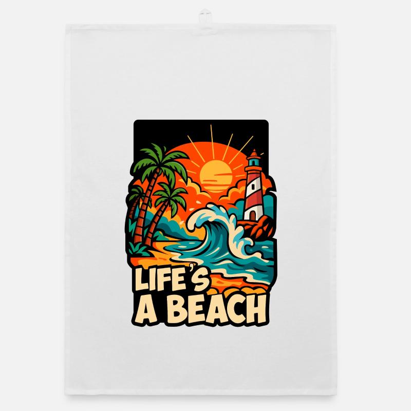 Life's a Beach Sunset Organic dish towel