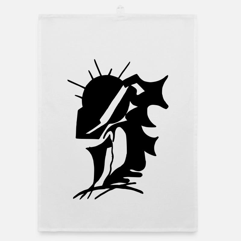 Schwarze Stille Minimaldesign Organic Geschirrtuch