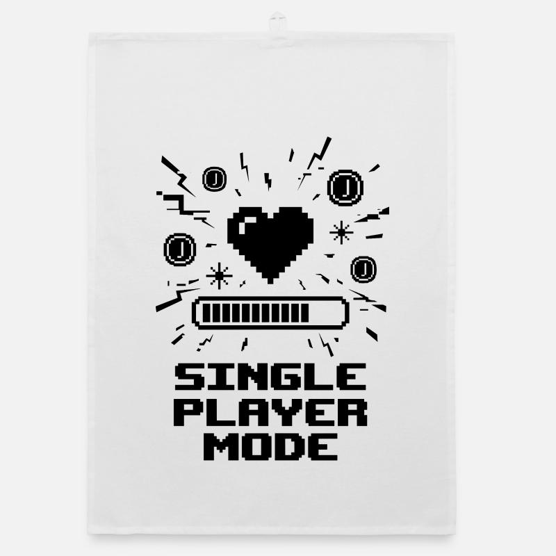Single Player Mode Gamer Heart Organic dish towel