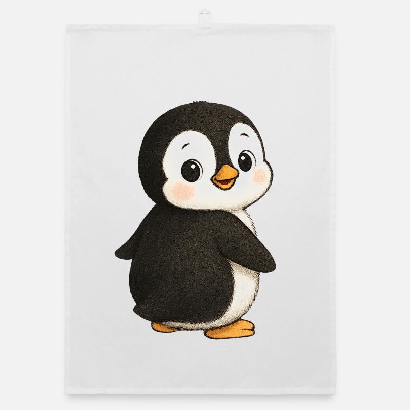Pinguin niedlich Süßes Tier Südpol Organic Geschirrtuch