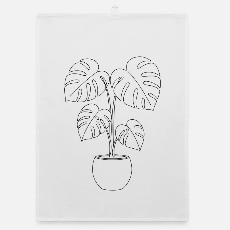 Botani Silhouette de plante Monstera minimaliste Torchon bio