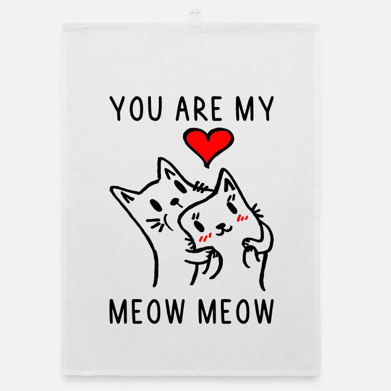 Diction drôle de chat pour la Saint-Valentin Torchon bio