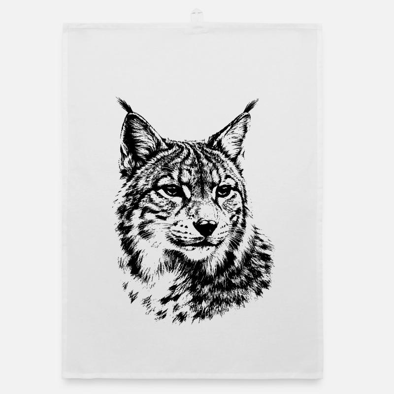 Lynx – graphismes minimalistes d’un chat sauvage Torchon bio