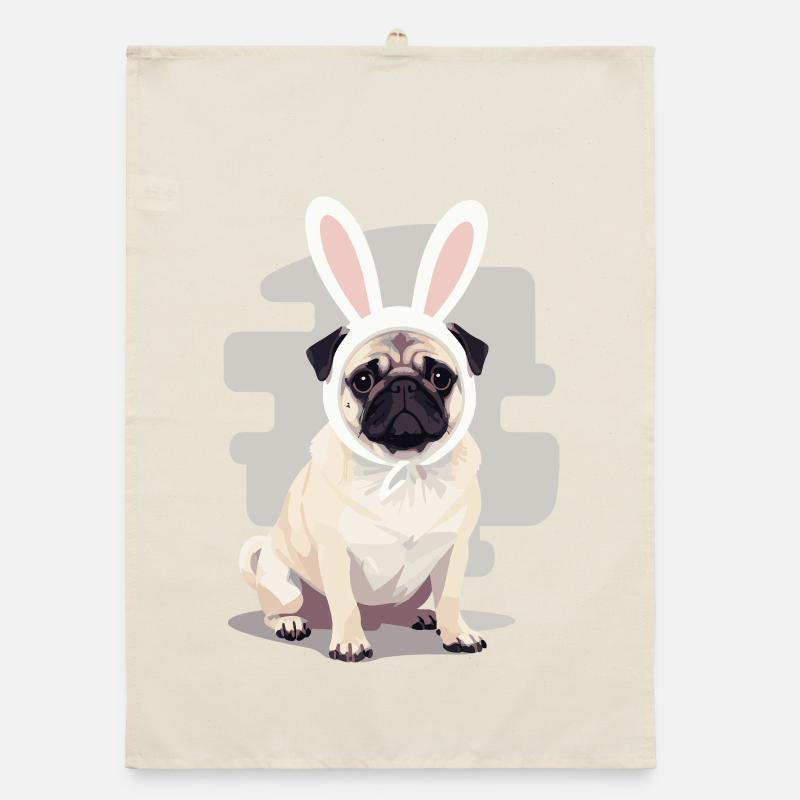 Mops Bunny Organic Geschirrtuch
