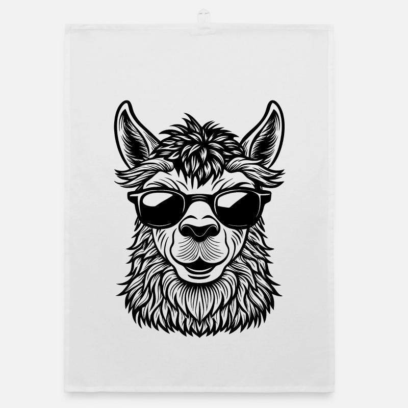 Llama face Organic dish towel