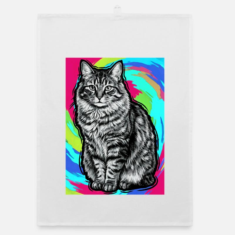 cat Organic dish towel