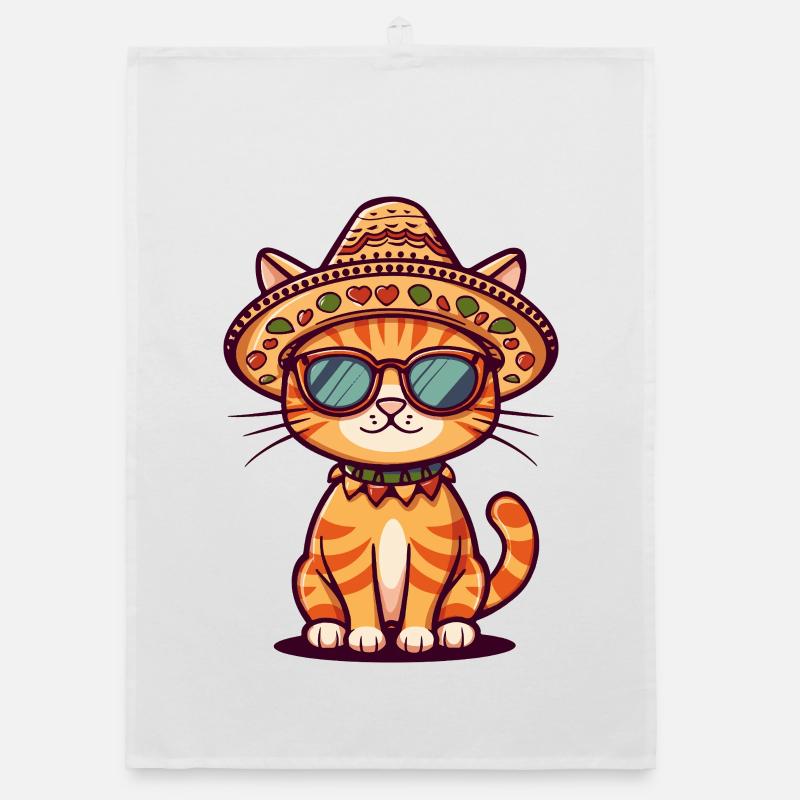 Sombrero comique drôle de chat Torchon bio