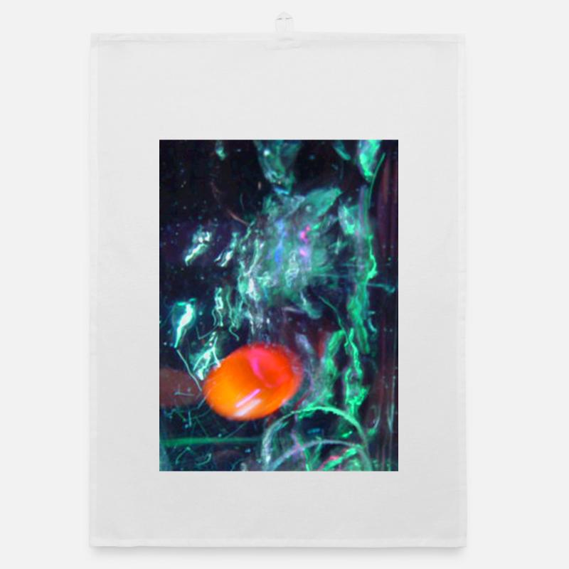 Neon-Nebel mit orangefarbenem Kern - Organic Geschirrtuch - Weiß