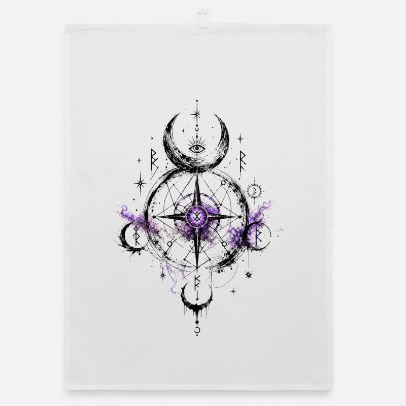 Sigil de la Lune Cosmique dans la Nébuleuse Pourpre Torchon bio