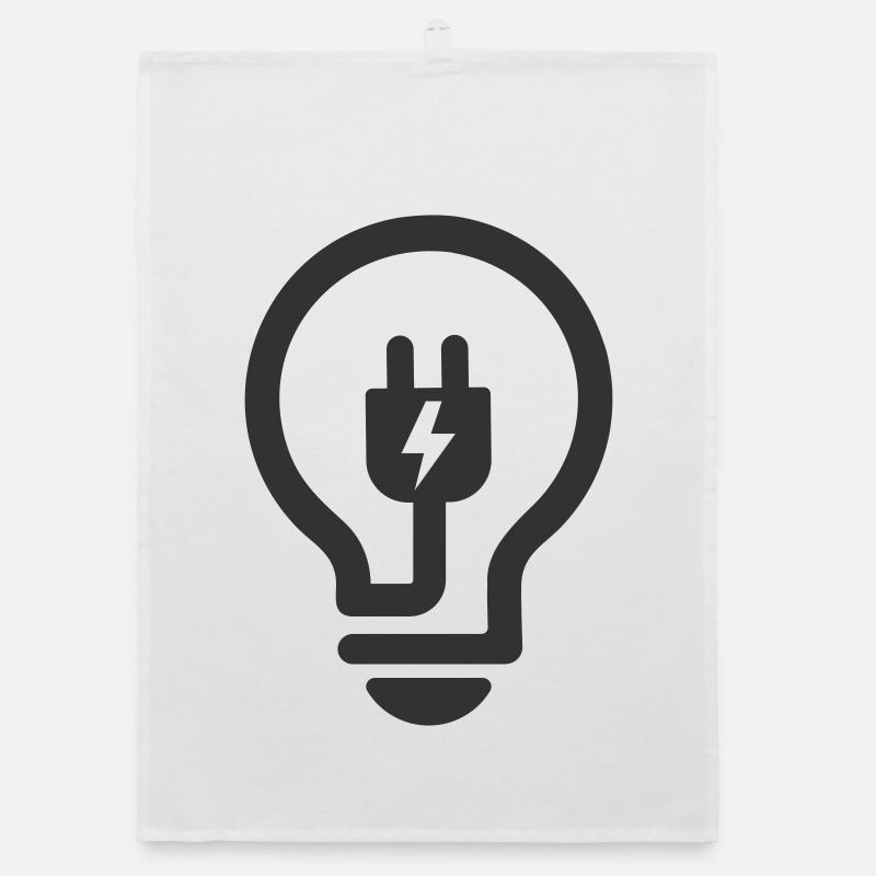 Electrician Light Bulb Plug Logo Organic dish towel