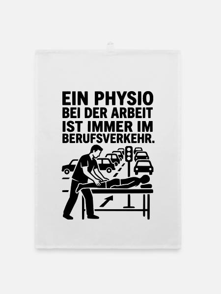berufsverkehr physio - Organic Geschirrtuch - Weiß - Vorne