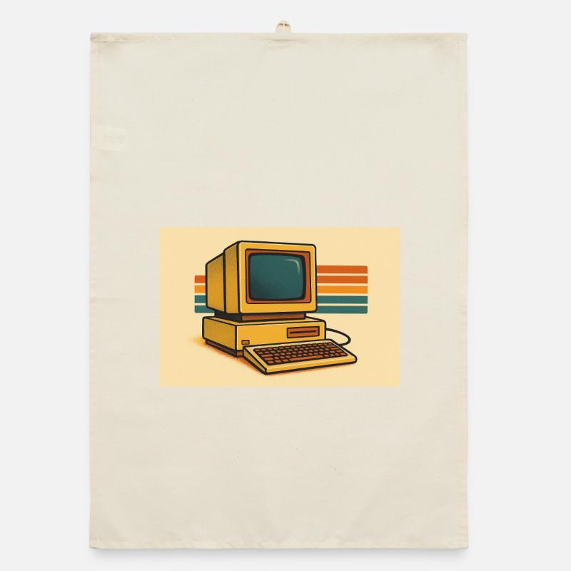 Retro Computer 80s Organic dish towel