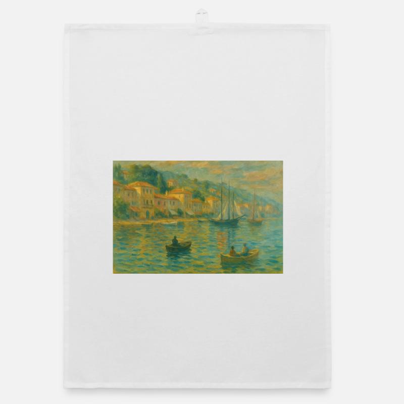 Harbour impression evening light Organic dish towel