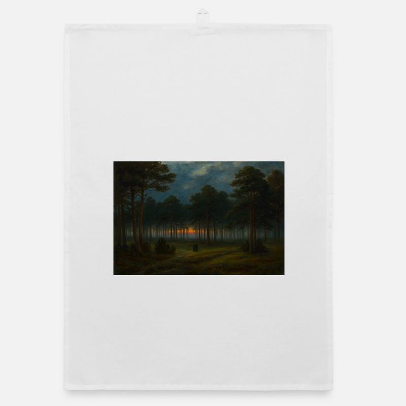 Abenddämmerung im dunklen Wald Organic Geschirrtuch