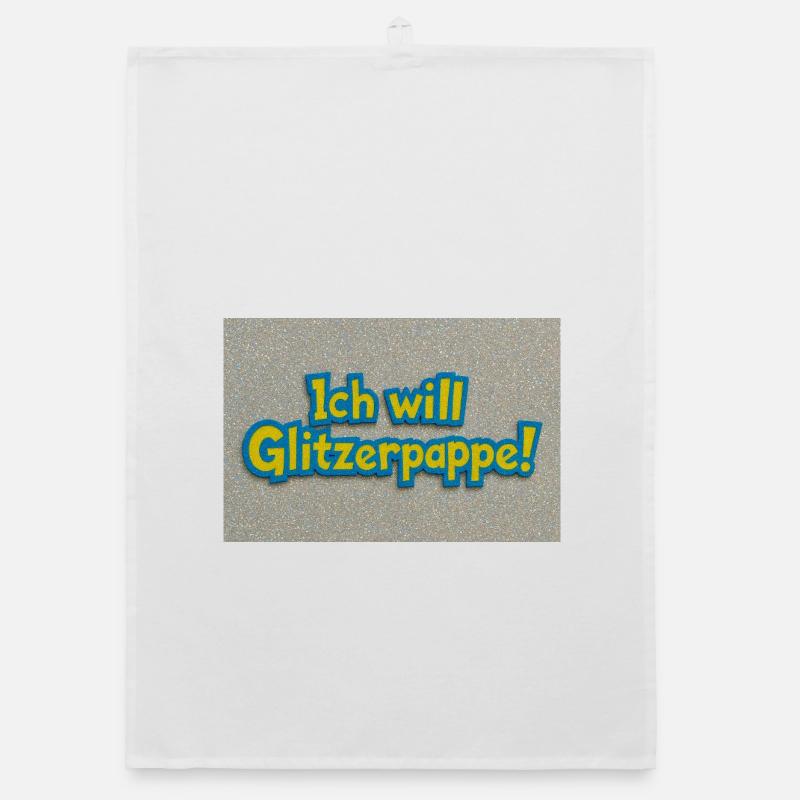 Ich will Glitzerpappe! Organic Geschirrtuch