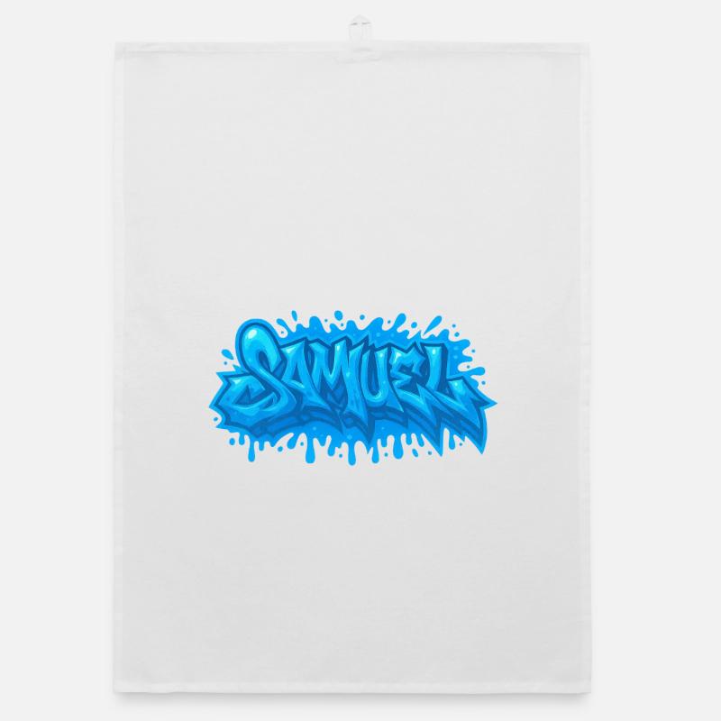 Graffiti Samuel Name Gift Ideal Printable Organic dish towel