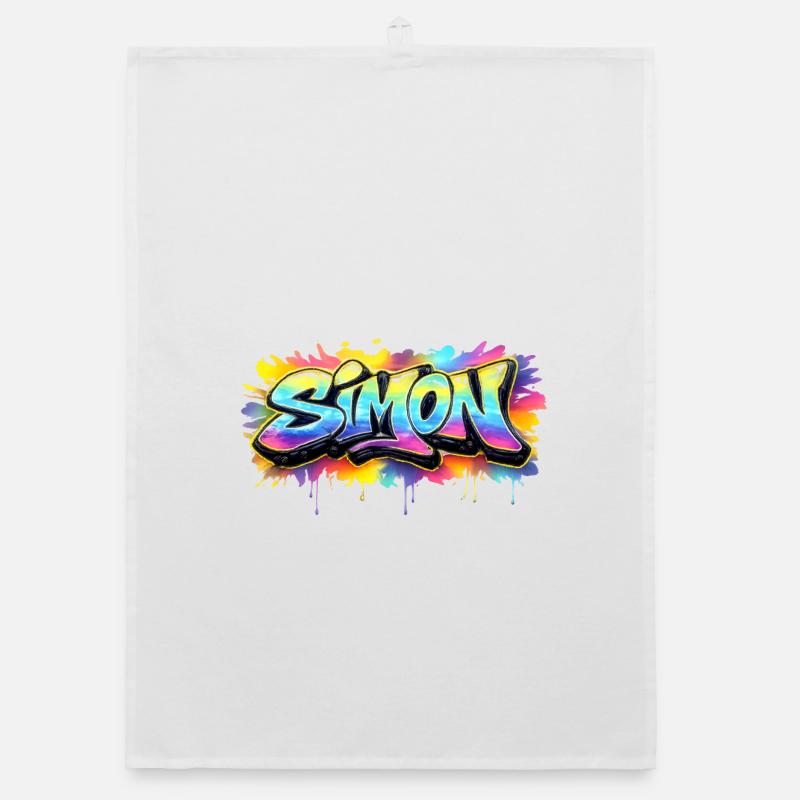 Graffiti SIMON Name Gift Ideal Printable Organic dish towel