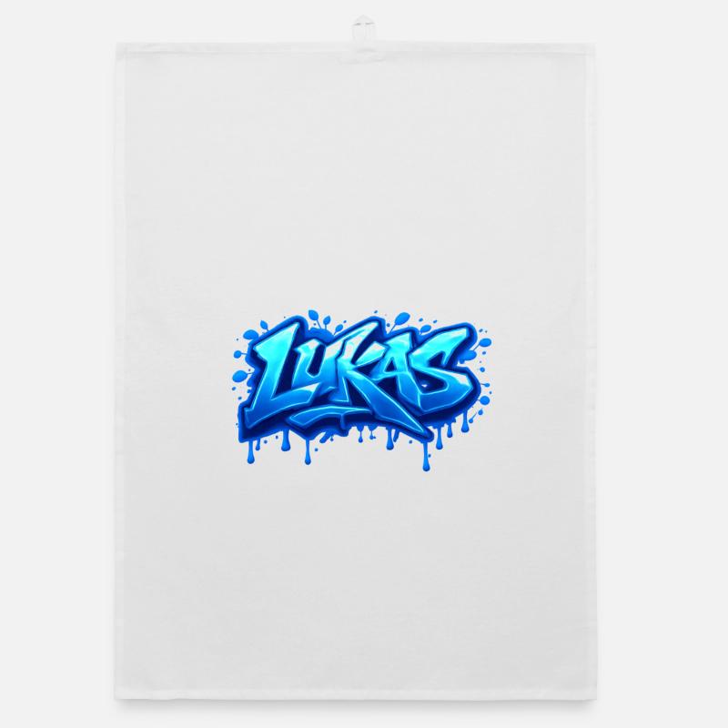Graffiti LUKAS Name Gift Ideal Printable Organic dish towel