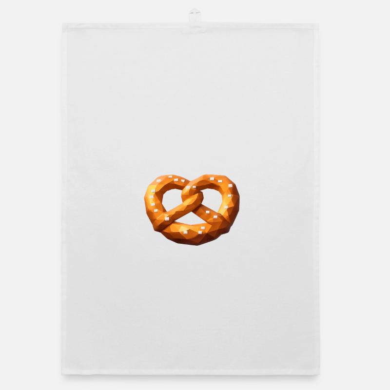Low Poly Orange Polygonal Pretzel Organic dish towel