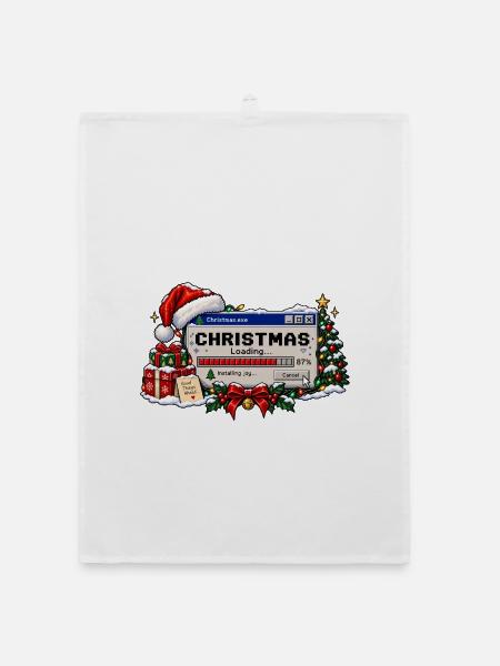 Christmas Loading - Organic Geschirrtuch - Weiß - Vorne