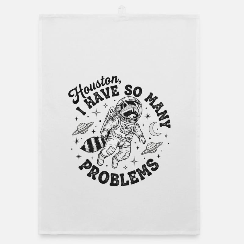 Space Raccoon Houston Problems Organic dish towel