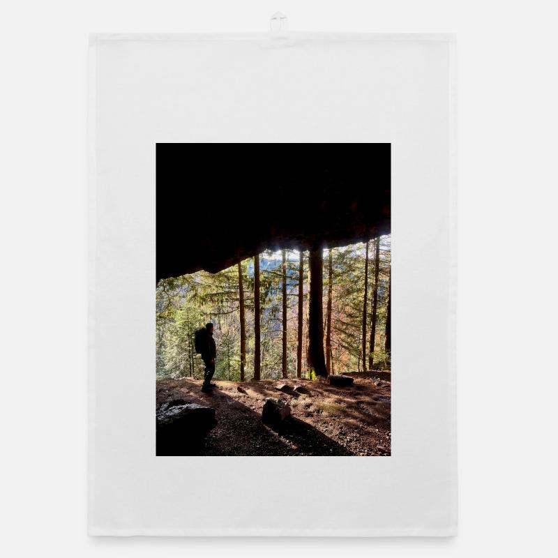 Waldwanderer Naturkunst Design - Organic Geschirrtuch - Weiß