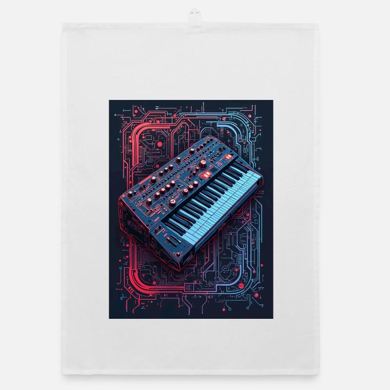 Futuristic synthesizer design Organic dish towel