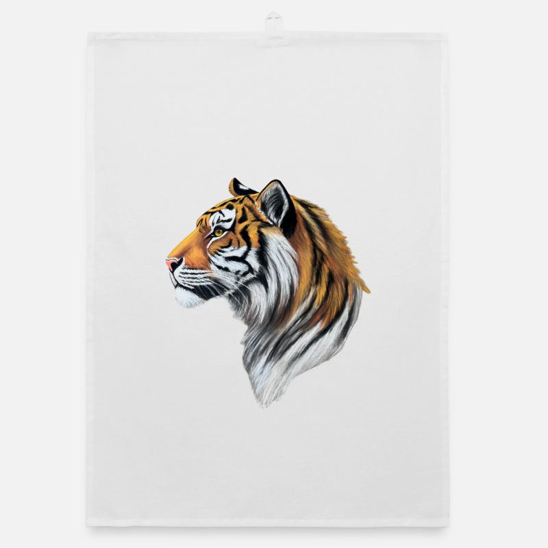 Tête de Tigre Colorée Torchon bio