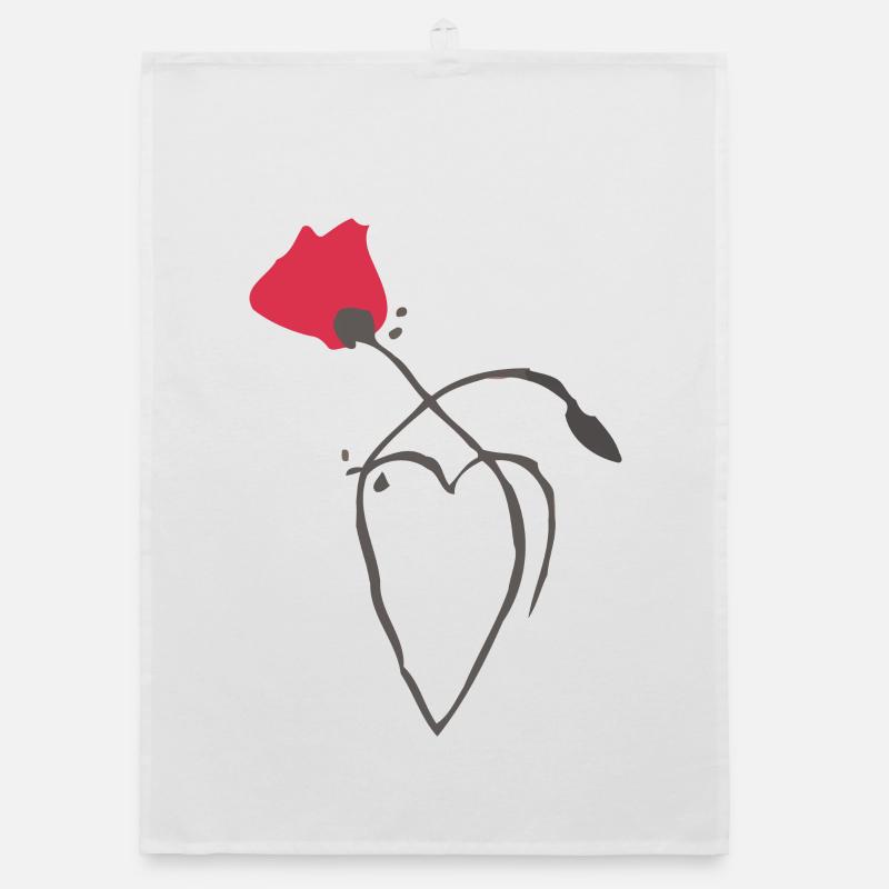 Mohn und Herz Organic Geschirrtuch