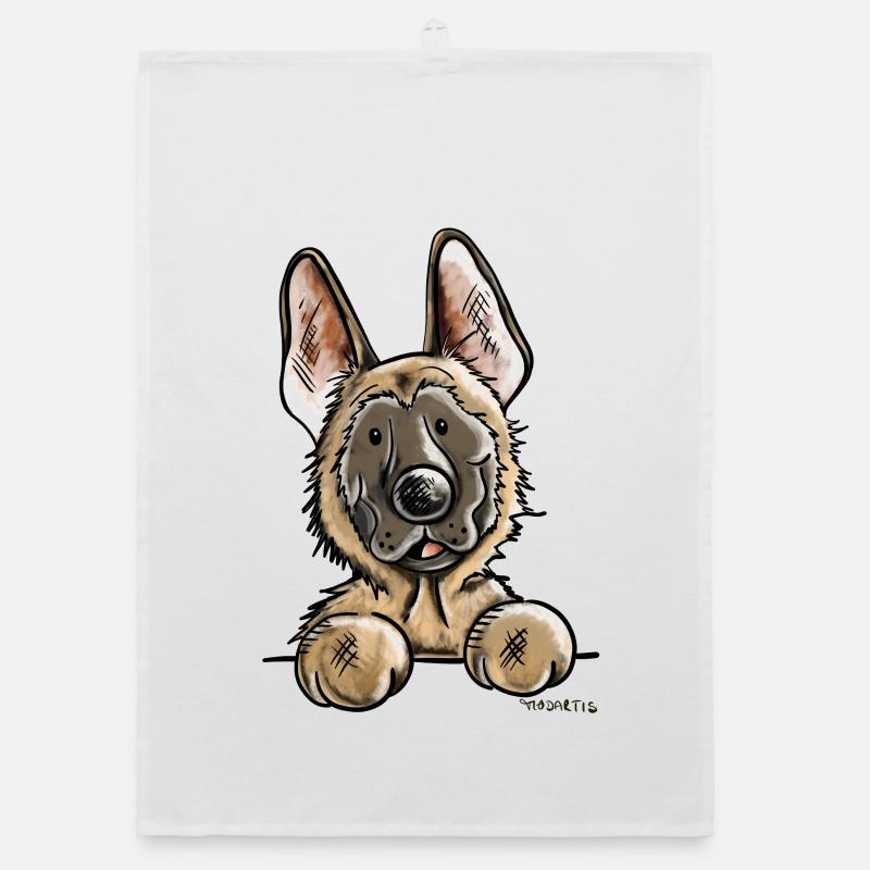 Neugieriger Malinois Organic Geschirrtuch