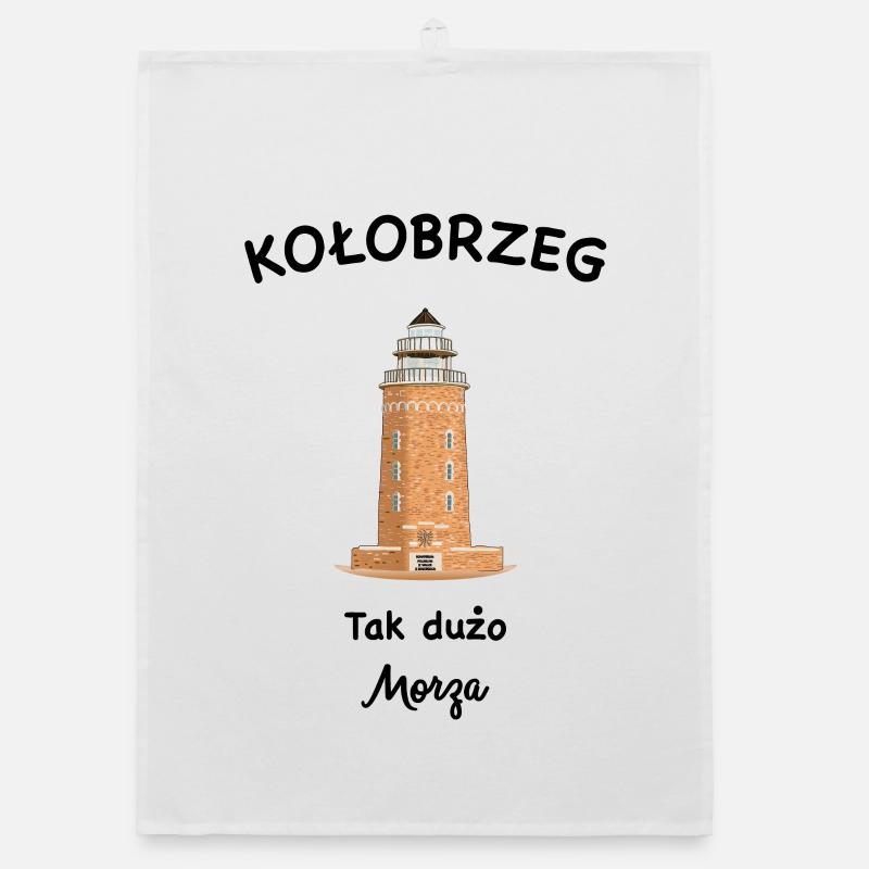 Leuchtturm Kolberg, So viel Meer, Polnische Ostsee - Organic Geschirrtuch - Weiß