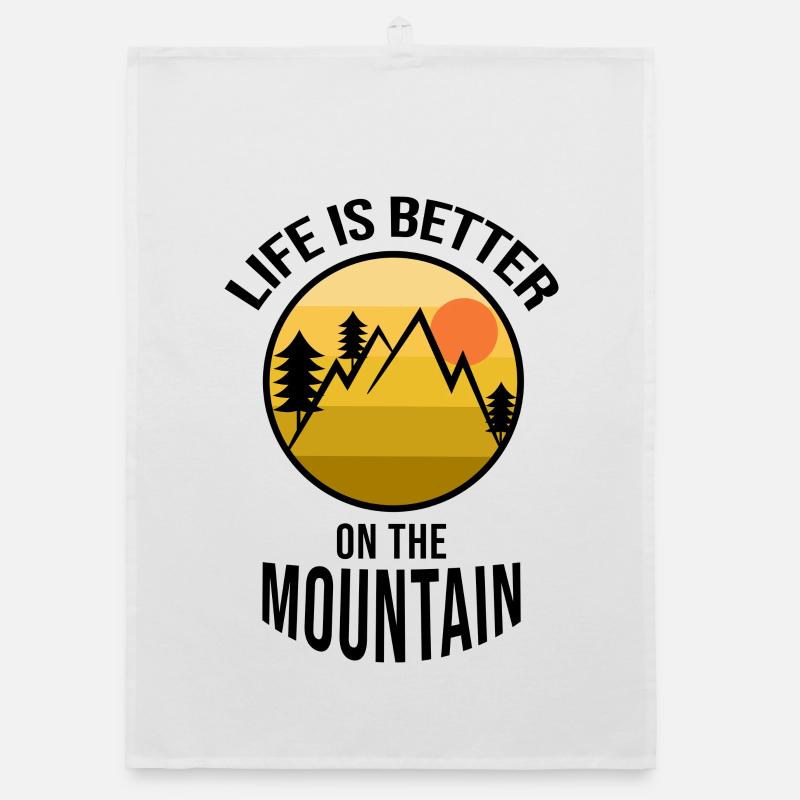 Nature Lovers Mountains Hiking Statement Hikers Organic dish towel