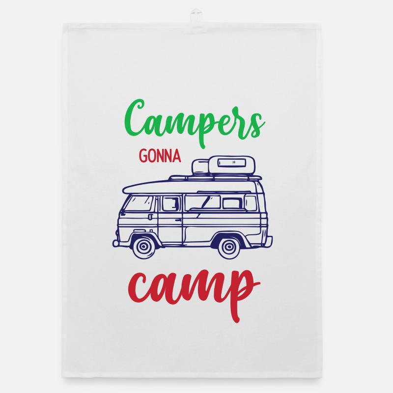 Camper auf dem Weg zum Camp Organic Geschirrtuch