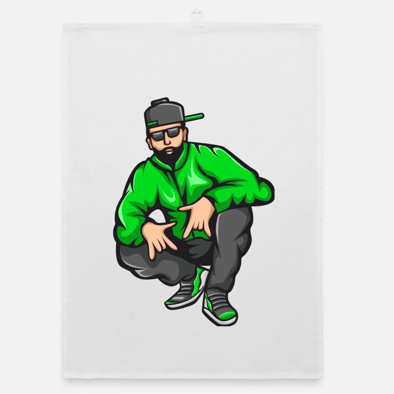 bad boy, rap, rappeur, rappeuse, big up - Torchon bio - blanc