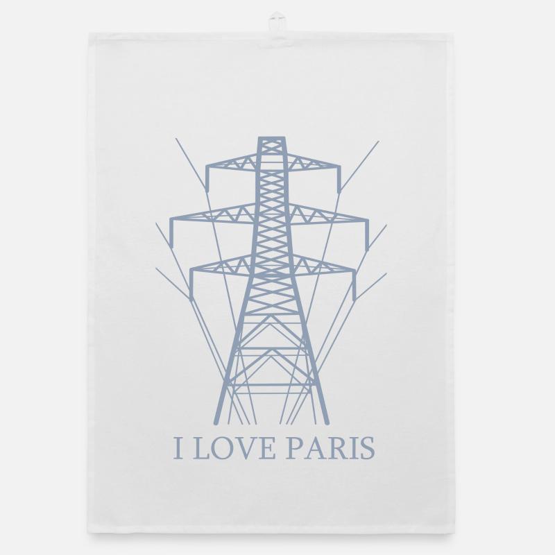 Ironic I love Paris Eiffel Tower as a power pole Organic dish towel