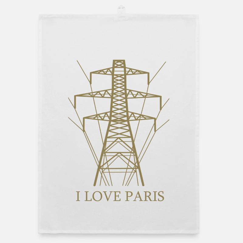 Ironique, j’adore Paris Tour Eiffel comme pôle électrique Torchon bio