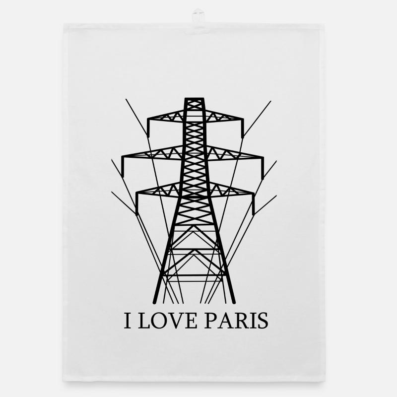 Ironique, j’adore Paris Tour Eiffel comme pôle électrique Torchon bio