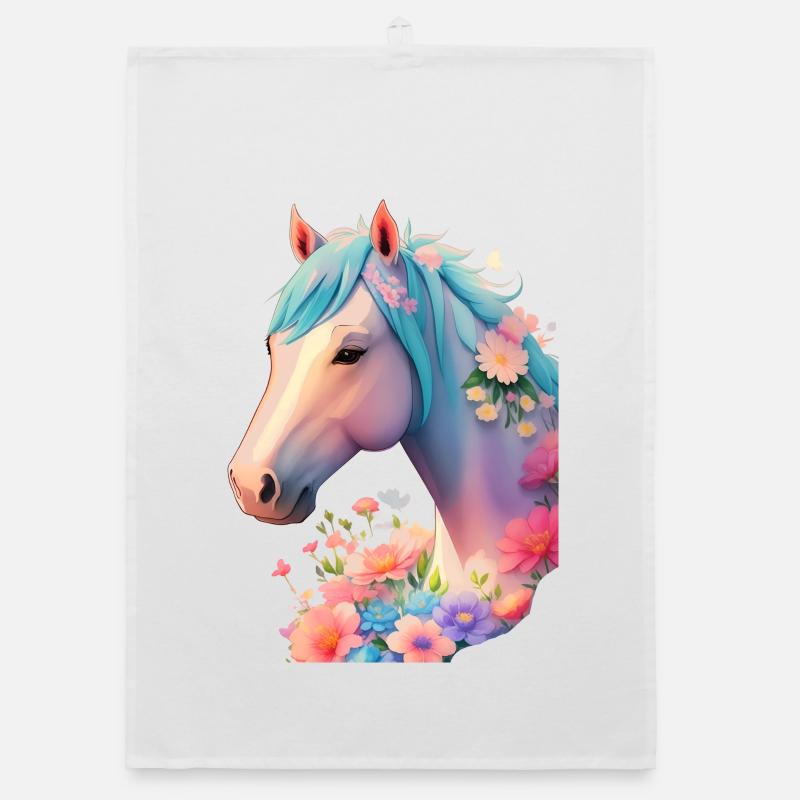 Blütenpferdchen Organic Geschirrtuch