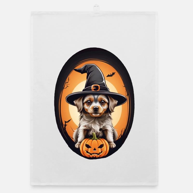 Chien d’Halloween Torchon bio