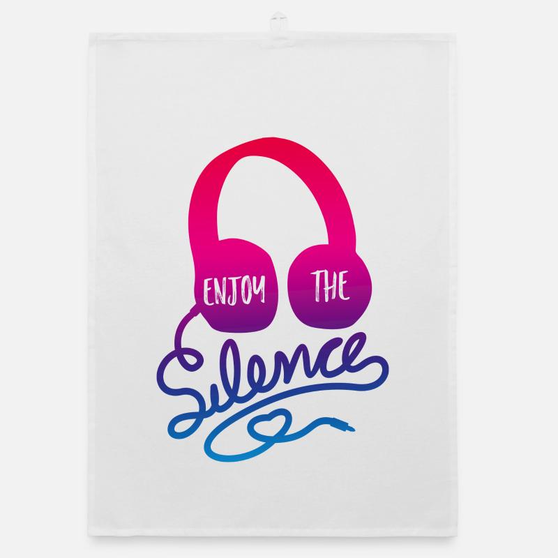 enjoy the silence - ME-Time genießen - Organic Geschirrtuch - Weiß