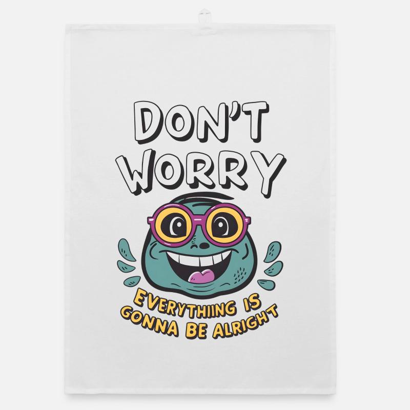 Mach dir keine Sorgen, alles wird gut -Frosch- Organic Geschirrtuch
