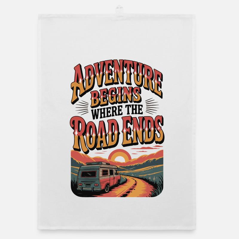 Das Abenteuer beginnt dort, wo die Straße endet Organic Geschirrtuch