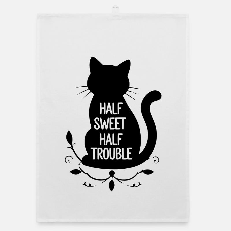 Chat noir mi-doux mi-trouble Torchon bio