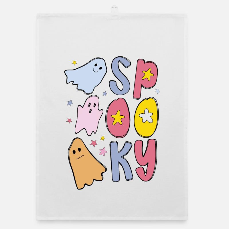 Spooky Halloween Ghost Organic dish towel