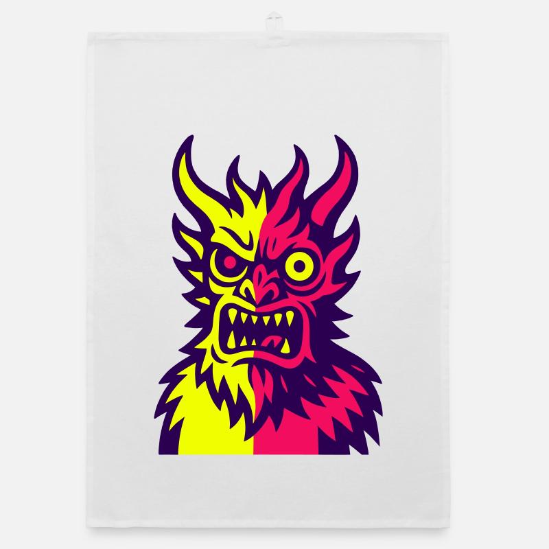 Pop Art Devil's Monster Organic dish towel