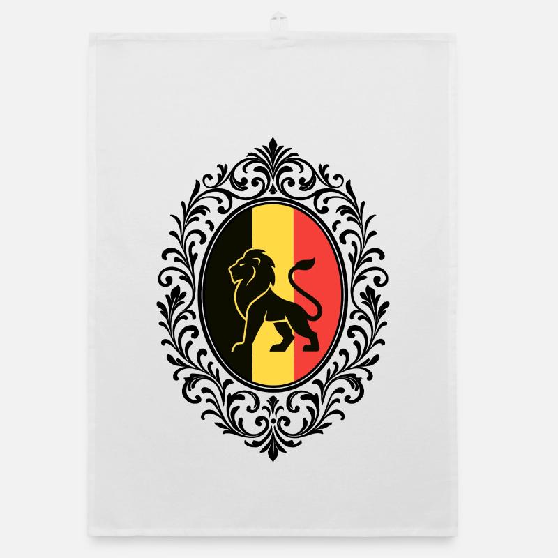 Lion Silhouette Belgian Flag Flourished Frame Tee Torchon bio
