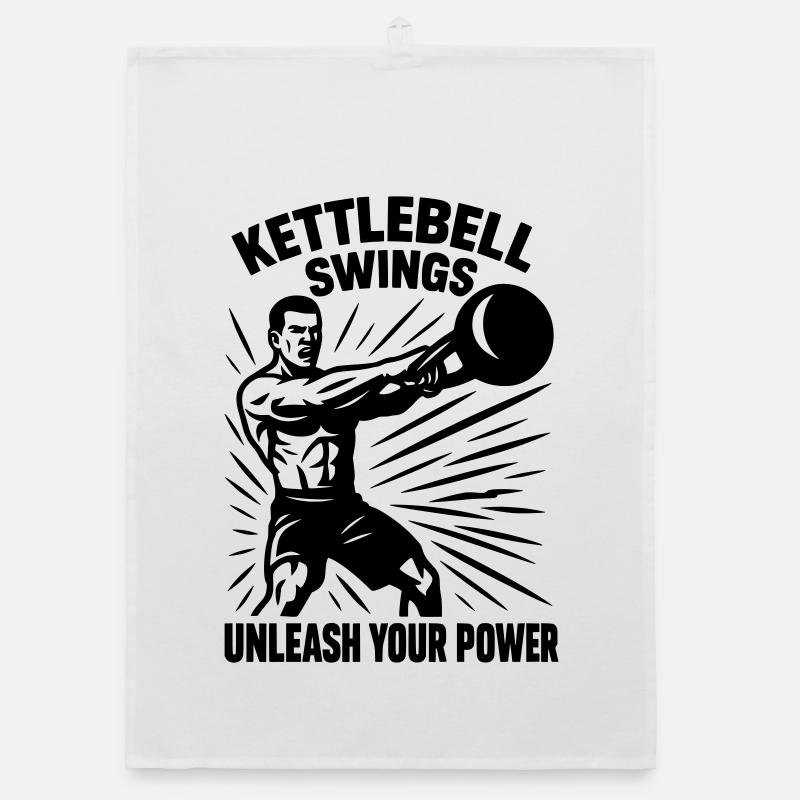 Kettlebell Workout Organic dish towel