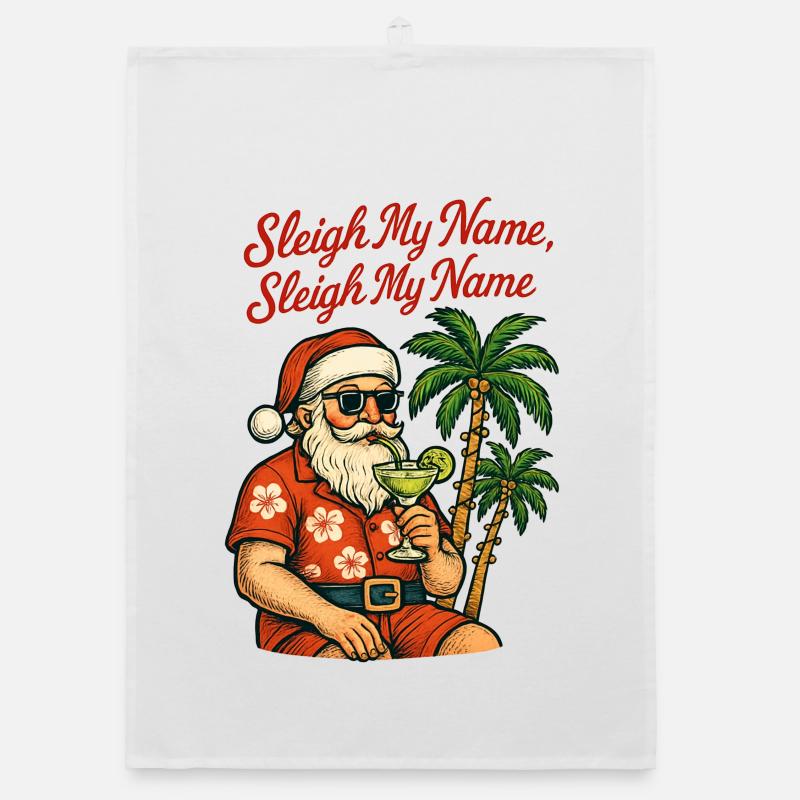Merry Christmas - Santa Claus Organic dish towel