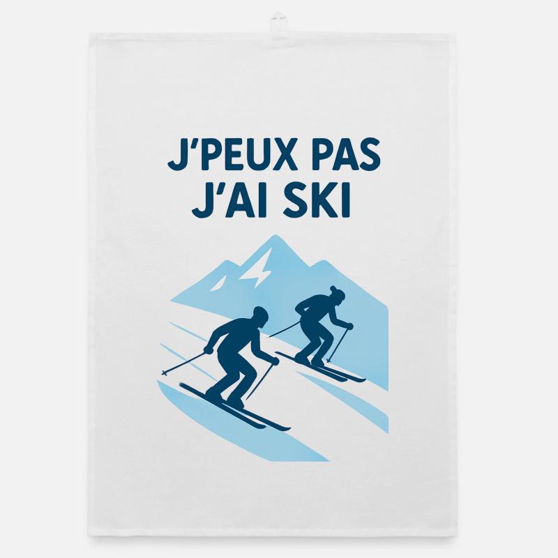 I can't I ski Organic dish towel